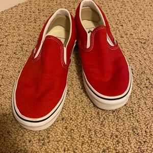 Red slip on vans